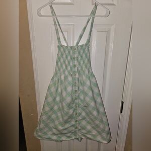 Y2K Roxy Green and White Plaid Dress